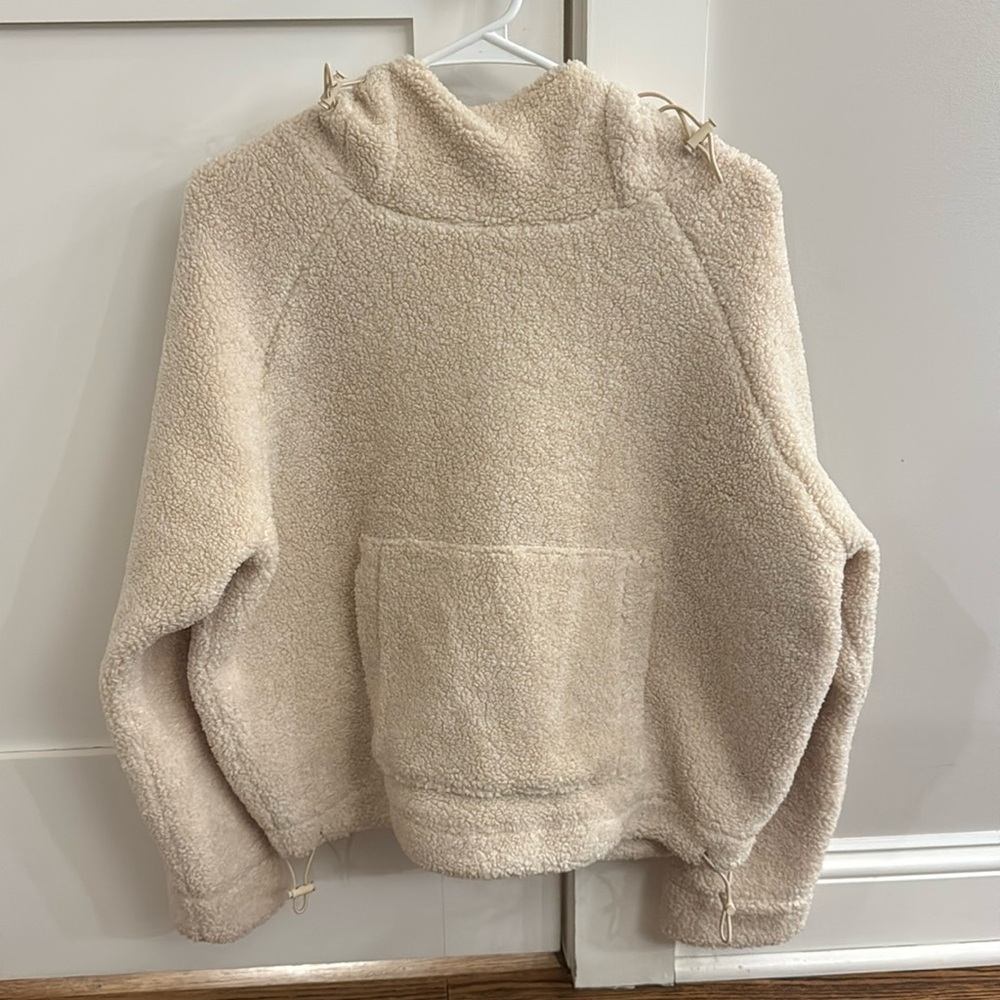 Vince size small teddy bear hooded pullover jacket with drawstrings
